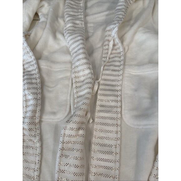 Comfort Code Cuddl Duds Plush Sherpa Cream And Gold Accents Robe Size XS - Picture 5 of 7